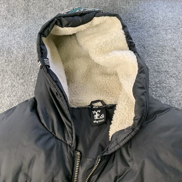 Vintage Y2K LRG Lifted Research Group Hooded Puffer Vest Mens 4XL Black Aztec - Picture 10 of 16